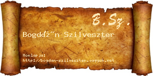 Bogdán Szilveszter névjegykártya