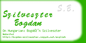 szilveszter bogdan business card